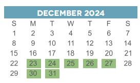 District School Academic Calendar for Rebuild Hisd Campus for December 2024