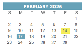 District School Academic Calendar for Rebuild Hisd Campus for February 2025