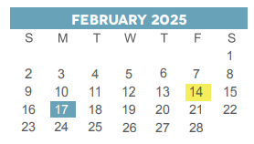 District School Academic Calendar for Davila Elementary for February 2025