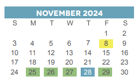 District School Academic Calendar for Leader's Academy for November 2024