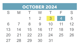 District School Academic Calendar for Robinson Elementary for October 2024