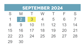 District School Academic Calendar for Burrus Elementary for September 2024