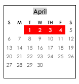 District School Academic Calendar for David A. Perdue Primary for April 2025
