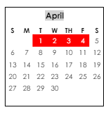 District School Academic Calendar for Rehobeth Elementary School for April 2025