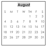 District School Academic Calendar for Tucker Elementary School for August 2024