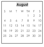 District School Academic Calendar for Rehobeth Elementary School for August 2024