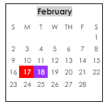 District School Academic Calendar for Rehobeth High School for February 2025