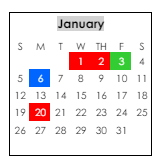 District School Academic Calendar for New Elem #8 for January 2025