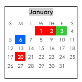 District School Academic Calendar for Bonaire Middle School for January 2025