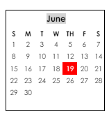 District School Academic Calendar for Thomson Middle School for June 2025