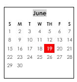 District School Academic Calendar for Perry Middle School for June 2025