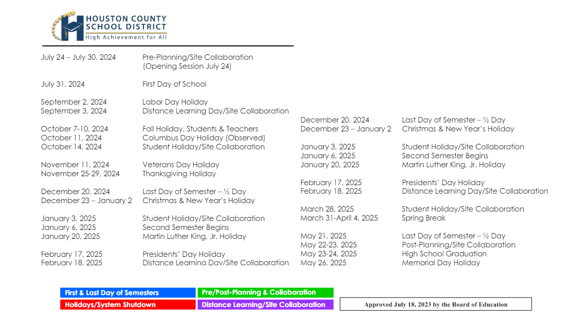 District School Academic Calendar Key for Rehobeth Elementary School