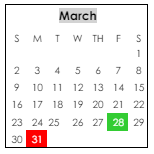 District School Academic Calendar for New Elem #8 for March 2025