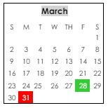 District School Academic Calendar for Rehobeth Middle School for March 2025