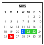 District School Academic Calendar for Rehobeth Elementary School for May 2025