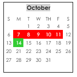 District School Academic Calendar for Rehobeth Elementary School for October 2024
