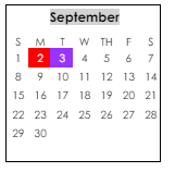District School Academic Calendar for Rehobeth Elementary School for September 2024
