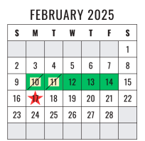 District School Academic Calendar for Kingwood Park High School for February 2025