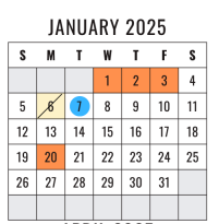 District School Academic Calendar for Oaks Elementary for January 2025