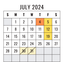 District School Academic Calendar for Shadow Forest Elementary for July 2024