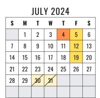 District School Academic Calendar for North Belt Elementary for July 2024