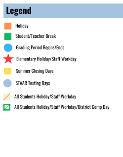 District School Academic Calendar Legend for Hidden Hollow Elementary
