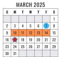 District School Academic Calendar for Hidden Hollow Elementary for March 2025