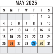 District School Academic Calendar for Kingwood High School for May 2025