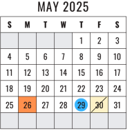 District School Academic Calendar for Deerwood Elementary for May 2025