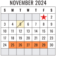 District School Academic Calendar for Creekwood Middle for November 2024