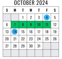 District School Academic Calendar for Willow Creek Elementary for October 2024
