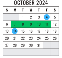 District School Academic Calendar for Deerwood Elementary for October 2024