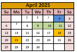 District School Academic Calendar for Winnemucca Grammar School for April 2025