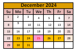 District School Academic Calendar for Winnemucca Grammar School for December 2024