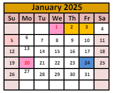 District School Academic Calendar for Winnemucca Grammar School for January 2025