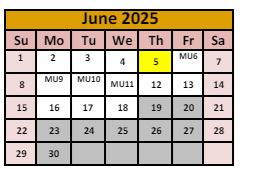 District School Academic Calendar for Winnemucca Grammar School for June 2025