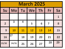 District School Academic Calendar for Winnemucca Grammar School for March 2025