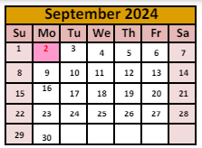 District School Academic Calendar for Winnemucca Grammar School for September 2024