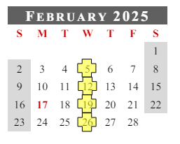 District School Academic Calendar for Flint Springs Elementary for February 2025
