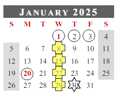 District School Academic Calendar for Flint Springs Elementary for January 2025