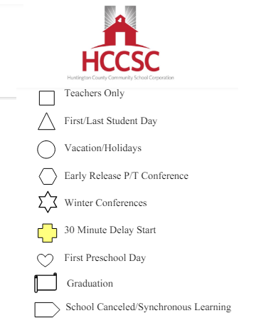 District School Academic Calendar Legend for Flint Springs Elementary