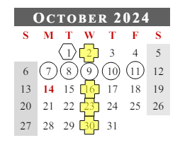 District School Academic Calendar for Flint Springs Elementary for October 2024