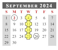 District School Academic Calendar for Flint Springs Elementary for September 2024