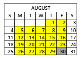 District School Academic Calendar for Roger B Chaffee Elementary School for August 2024