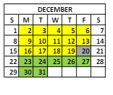 District School Academic Calendar for Roger B Chaffee Elementary School for December 2024