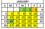 District School Academic Calendar for Louis J Morris Elementary School for January 2025