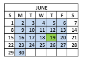 District School Academic Calendar for Louis J Morris Elementary School for June 2025