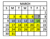 District School Academic Calendar for Louis J Morris Elementary School for March 2025