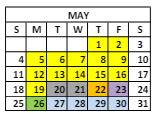 District School Academic Calendar for Louis J Morris Elementary School for May 2025