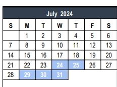 District School Academic Calendar for Technical Ed Ctr for July 2024